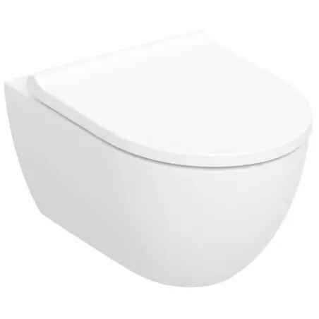 Geberit Acanto væghængt toilet, uden skyllekant, hvid