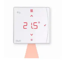 Danfoss Icon2 trådløs rumtermostat med display og Infrarød gulvføler, hvid