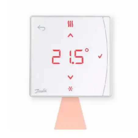 Danfoss Icon2 trådløs rumtermostat med display og Infrarød gulvføler, hvid
