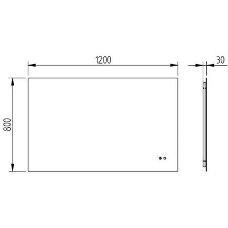 Mirall Eclipse 2, LED spejl med lys, touch og antidug, 120 x 80 cm