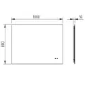 Mirall Eclipse 2, LED spejl med lys, touch og antidug, 100 x 80 cm