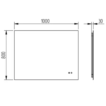 Mirall Eclipse 2, LED spejl med lys, touch og antidug, 100 x 80 cm