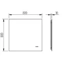 Mirall Eclipse 2, LED spejl med lys, touch og antidug, 80 x 80 cm