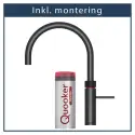 inkl. montering, Quooker Fusion Round sort, inkl. Pro3 beholder