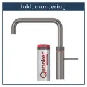 inkl. montering, Quooker Fusion Square Gun metal, inkl. Pro3 beholder