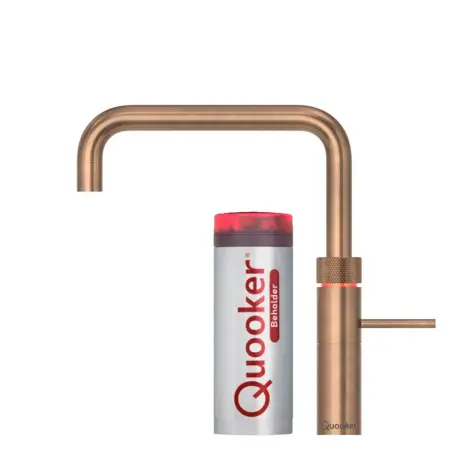 inkl. montering, Quooker Fusion Square Bruneret messing, inkl. Pro3 beholder