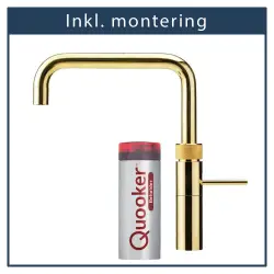 inkl. montering, Quooker Fusion Square Messing, inkl. Pro3 beholder