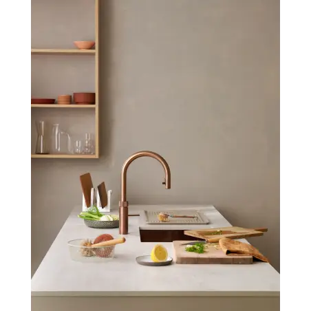 Inkl. montering, Quooker Flex Round Rose kobber, inkl. Pro3 beholder