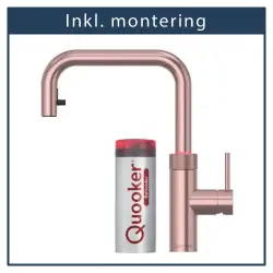 Inkl. montering, Quooker Flex Square Rose Kobber 3i1, inkl Pro3 beholder
