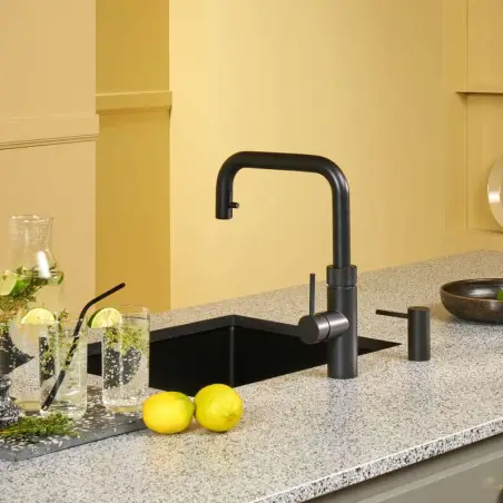Inkl. montering, Quooker Flex Square Sort 3i1, inkl Pro3 beholder