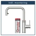Inkl. montering, Quooker Flex Square Rustfrit stål 3i1, inkl Pro3 beholder