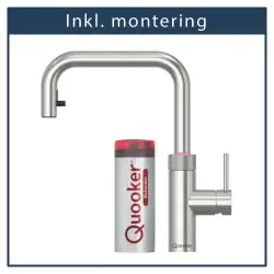 Inkl. montering, Quooker Flex Square Rustfrit stål 3i1, inkl Pro3 beholder