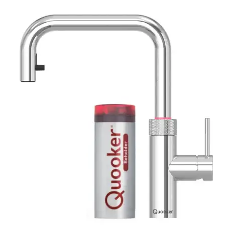 Inkl. montering, Quooker Flex Square Krom 3i1, inkl Pro3 beholder
