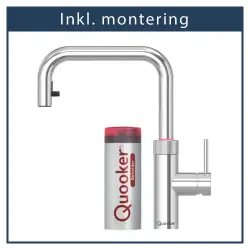 Inkl. montering, Quooker Flex Square Krom 3i1, inkl Pro3 beholder
