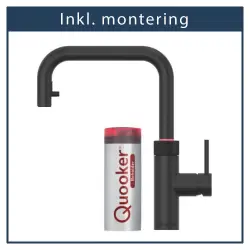 Inkl. montering, Quooker Flex Square Sort 3i1, inkl Pro3 beholder