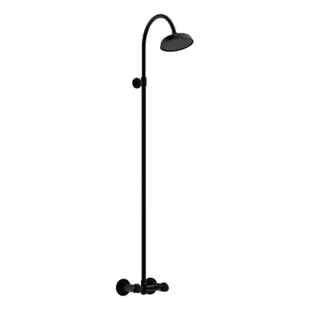 Damixa Outdoor vægmonteret udendørsbruser, til koldt/varmt vand, 300-450mm, Midnight Black
