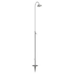 Damixa Outdoor fritstående udendørsbruser, til koldt vand, Cloudy Steel