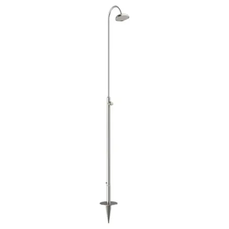 Damixa Outdoor fritstående udendørsbruser, til koldt vand, Cloudy Steel