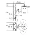 GROHE Tempesta 210 brusesystem m/termostat til væg krom