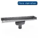 Purus Line komplet gulvafløb, 800 mm, Ø75 mm, rustfrit stål