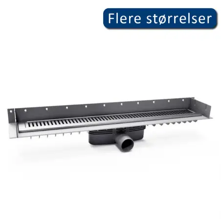 Purus Line komplet gulvafløb, 800 mm, Ø50 mm, rustfrit stål