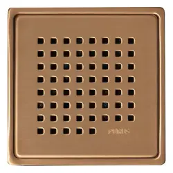 Purus Square chess afløbsrist, rist med ramme, 161x161 mm, kobber