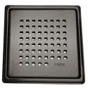 Purus Square Chess afløbsrist, rist med ramme, 161x161 mm, sort