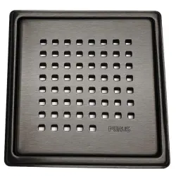 Purus Square Chess afløbsrist, rist med ramme, 161x161 mm, sort