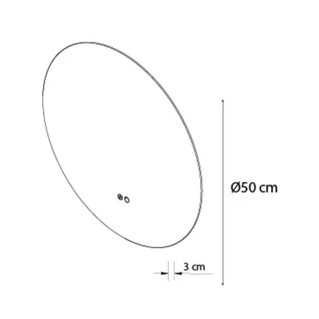 Mirall Nova spejl med LED lys og anti dug, Ø50 cm
