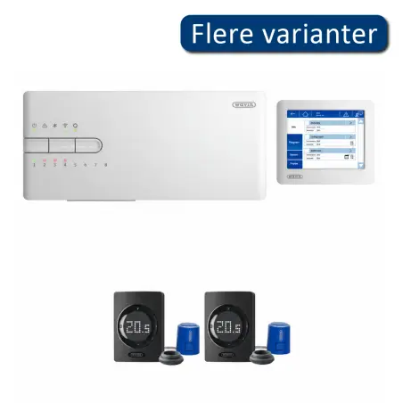 Wavin Sentio trådløs gulvvarmepakke til 2 kredse, sort