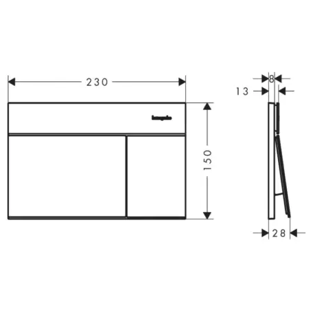 Hansgrohe iFrame Element E, betjeningsplade, Krom