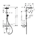 Hansgrohe Activera S Showerpipe 240 brusesæt, Ecosmart, Mat sort