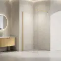 Nortiq brusevæg i klar glas, antik messing profiler - 80 cm