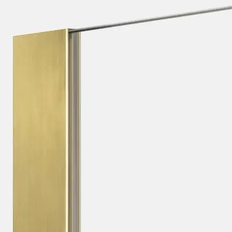 Nortiq brusevæg i klar glas, antik messing profiler - 80 cm