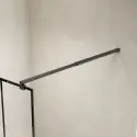 Nortiq brusevæg i klar glas, mat sort profiler - 90 cm