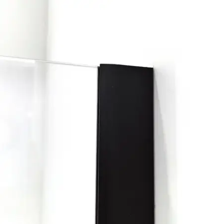 Nortiq brusevæg i klar glas, mat sort profiler - 80 cm