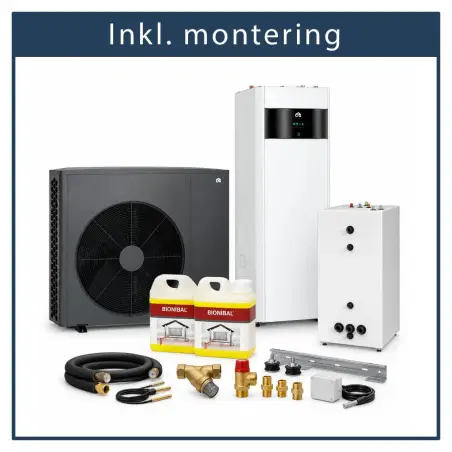 Inkl. montering Gastech CTC luft til vand varmepumpe 8kW
