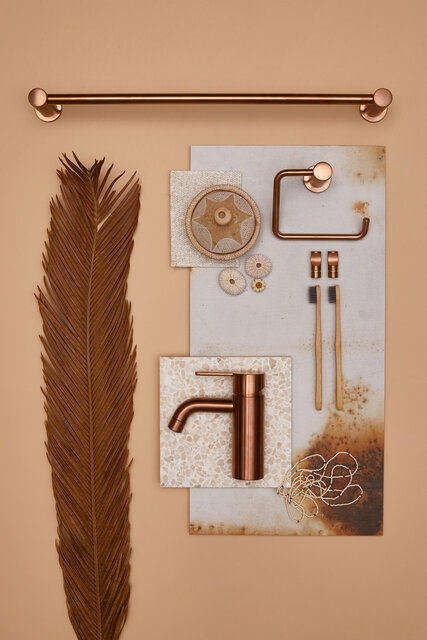 Damixa moodboard i børstet kobber